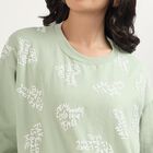 Women Light Sage Green Crew Neck Casual Sweatshirt, हल्का हरा, small image number null