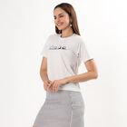 Women's Soft White Round Neck Casual T-Shirt, Ecru Melange, small