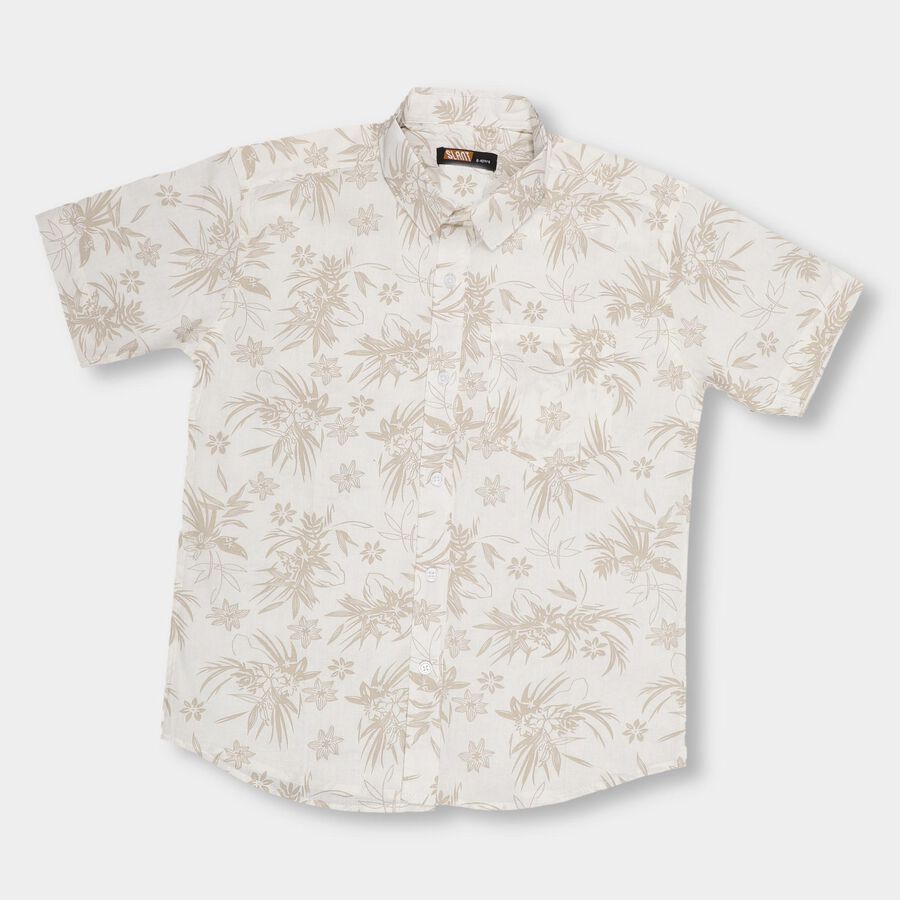 Boys' 100% Cotton Casual Shirt , Off White, large image number null