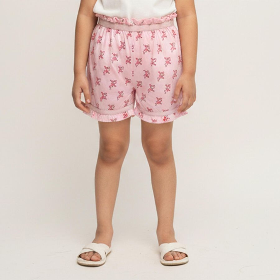 Girls' Light Pink Regular Fit Printed Bloomers, हल्का गुलाबी, large image number null