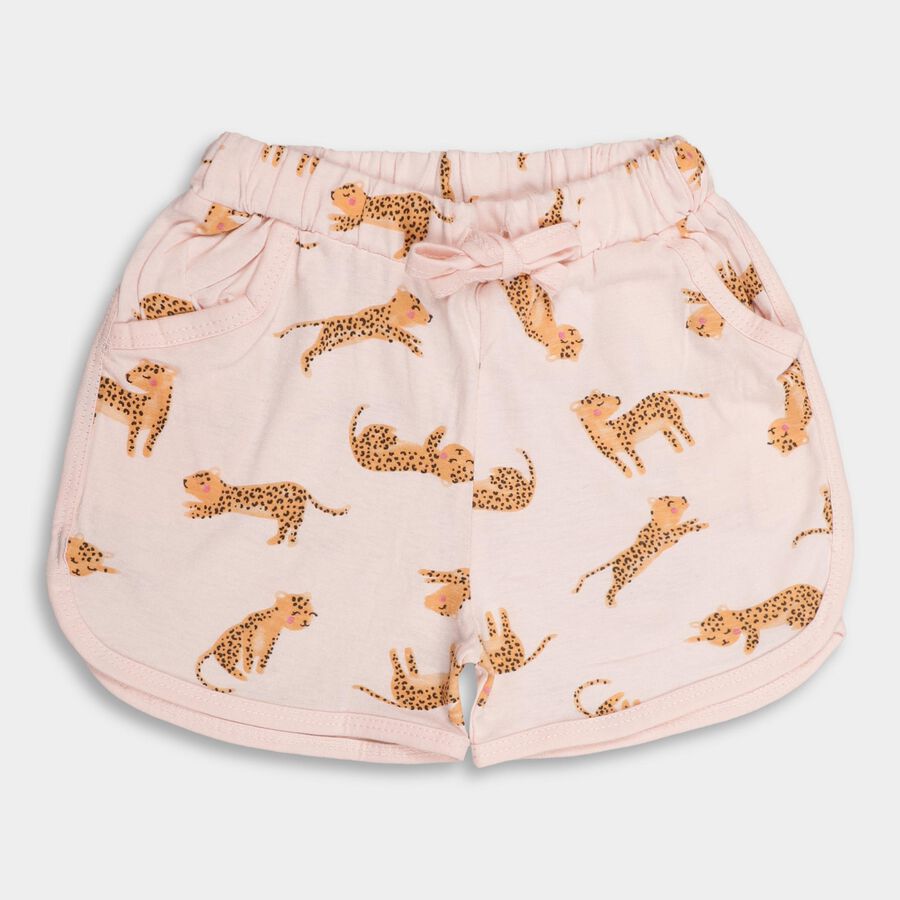 Girls' Light Pink Pull-Up Shorts, Light Pink, large image number null