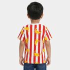 Boys Red Cotton Crew Neck Regular Boys T-Shirt, लाल, small