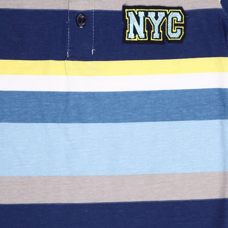 Boys' Cotton Half Sleeves T-Shirt, Navy Blue, large image number null
