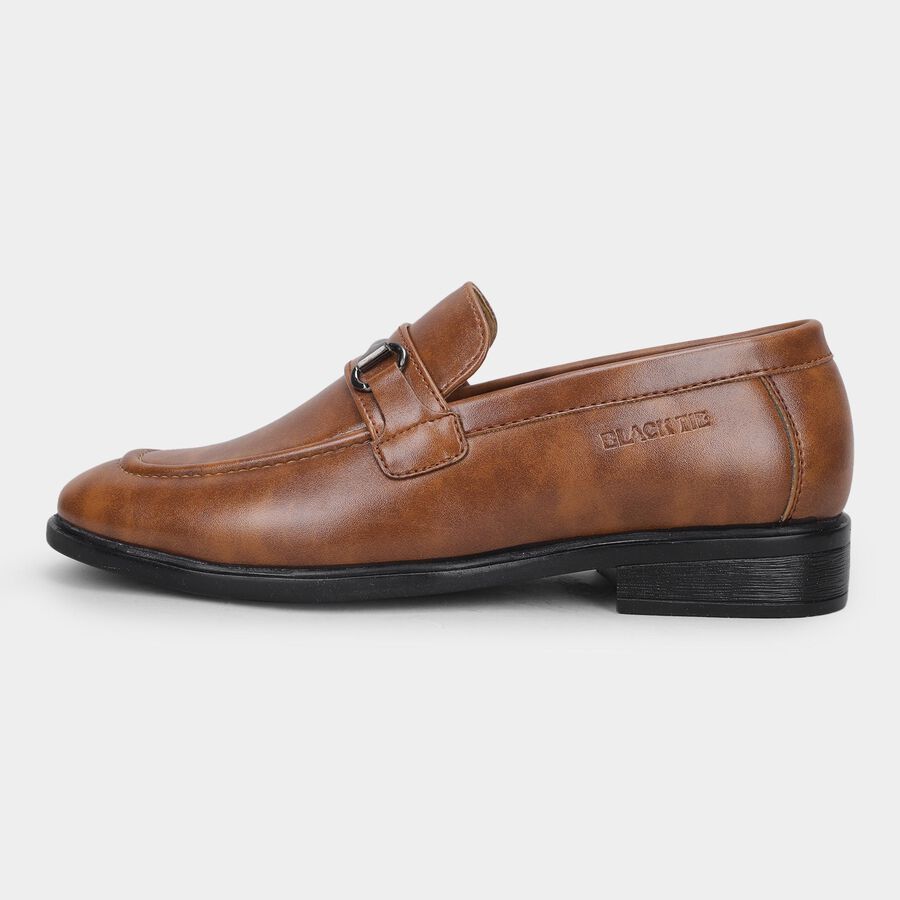 Men's Tan Slip-On Formal Loafers, टैन, large