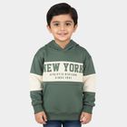 Boys Dark Sage Green Hooded Neck Graphic Sweatshirt, Dark Green, small image number null
