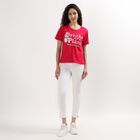 Ladies' 100% Cotton Round Neck T-Shirt , Fuchsia, small