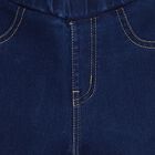 Girls' Deep Indigo Wide-Leg High Waist Jeans, गहरा नीला, small