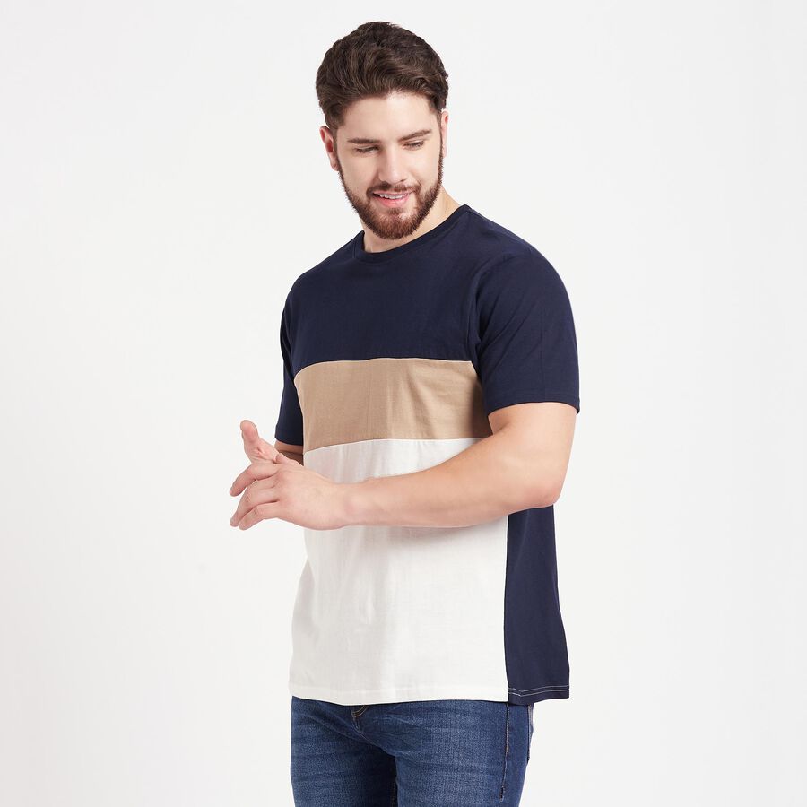 Cotton Round Neck T-Shirt, White, large image number null