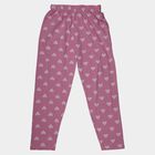 Girls' Light Pink Cotton Blend Relaxed Fit Pyjama, Light Pink, small