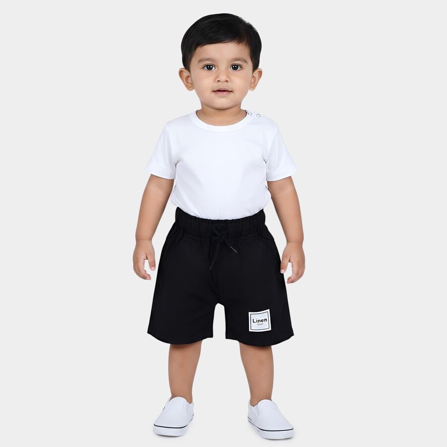 Infants' Navy Blue Regular Fit Drawstring Half Pant, Navy Blue, large