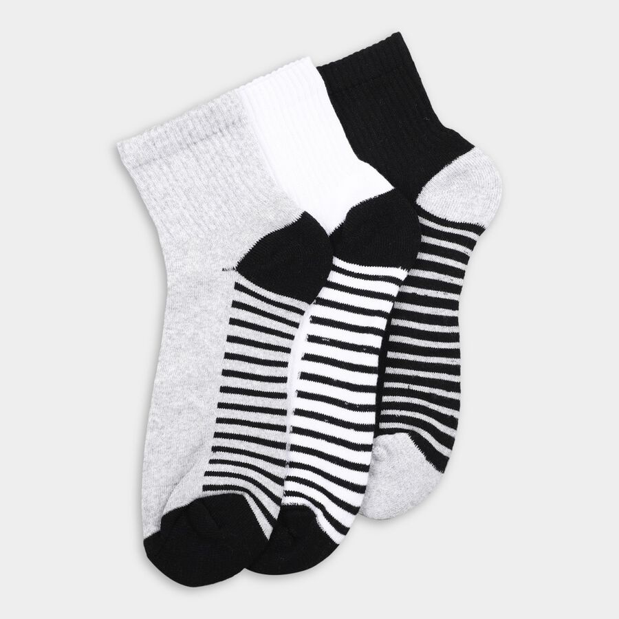 Men's Socks (Pack of 3), मिश्रित हल्का ग्रे, large image number null