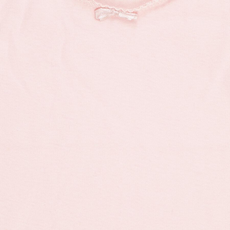 Girls Soft Pink Cotton Round Neck Sleeveless Vest, Peach, large image number null