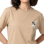 Women's Beige Cotton Round Neck Regular T-Shirt, गहरा पीला, small