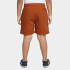 Boys' Rust Orange Ribbed Elastic Waist Bermuda Shorts, भूरा, small image number null