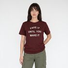Women Wine Round Neck Regular T-Shirt, Wine, small