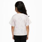 Girls' Off-White Round Neck Casual T-Shirt, ऑफ व्हाइट, small image number null