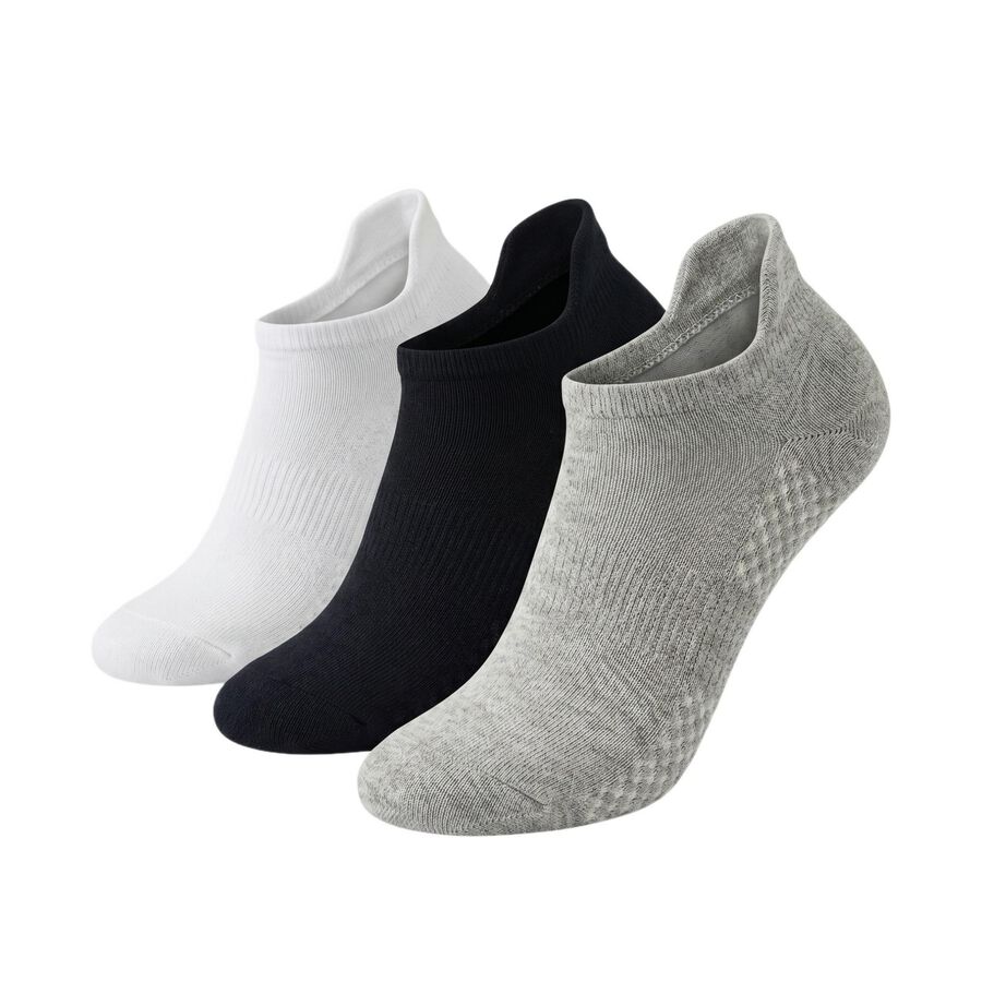 Men's Ankle Length Socks Pack of 3 ( White, Grey, Navy Blue ), नेवी ब्लू, large
