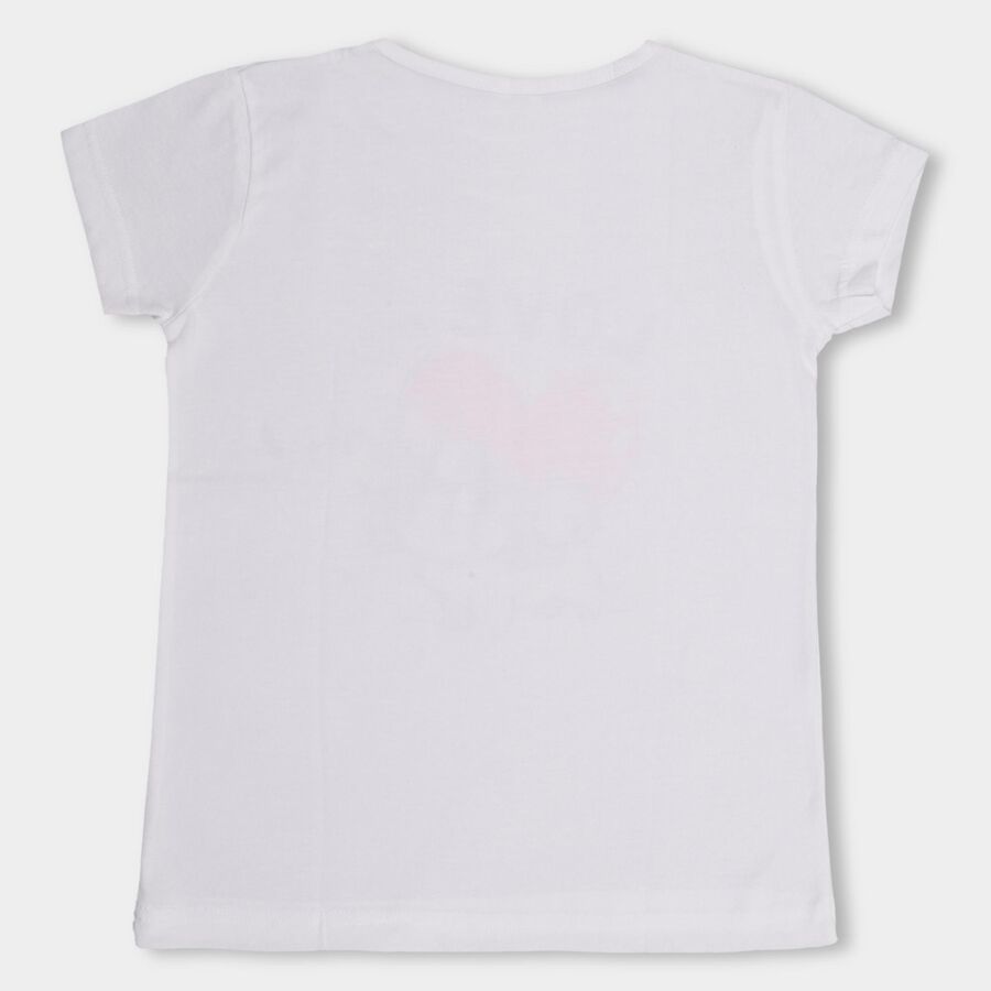 Girls' 100% Cotton T-Shirt, सफ़ेद, large image number null