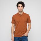 Men Brown Polo Neck Polo T-Shirt, भूरा, small
