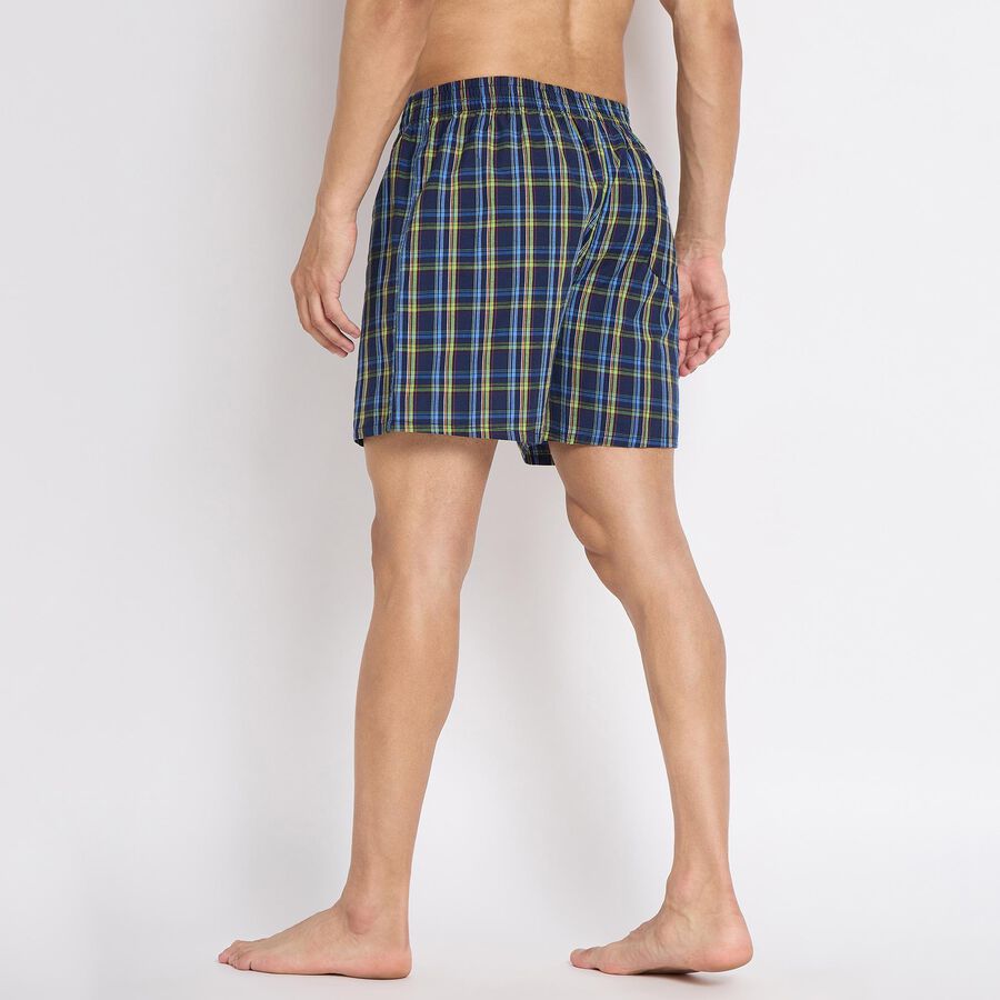 Men's 100% Cotton Boxers, Navy Blue, large