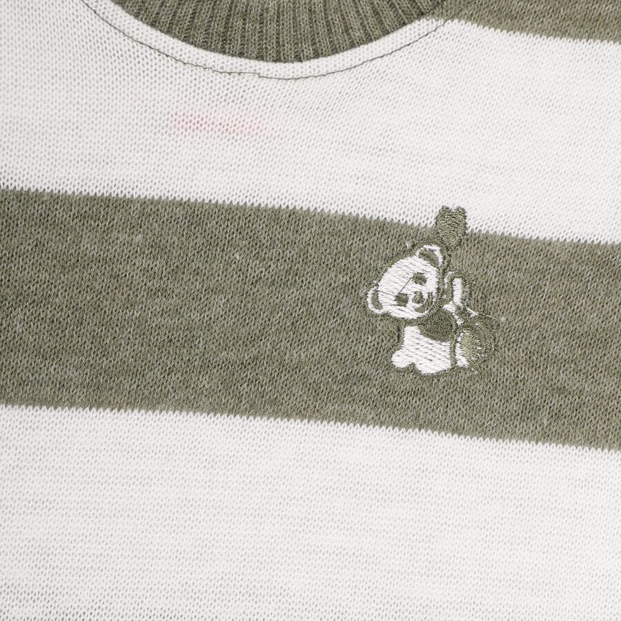 Infants' Muted Olive Green Crew Neck Casual Pullover, ओलिव, large image number null