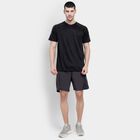 Men's Jet Black Round Neck Half Sleeves T-Shirt, Black, small