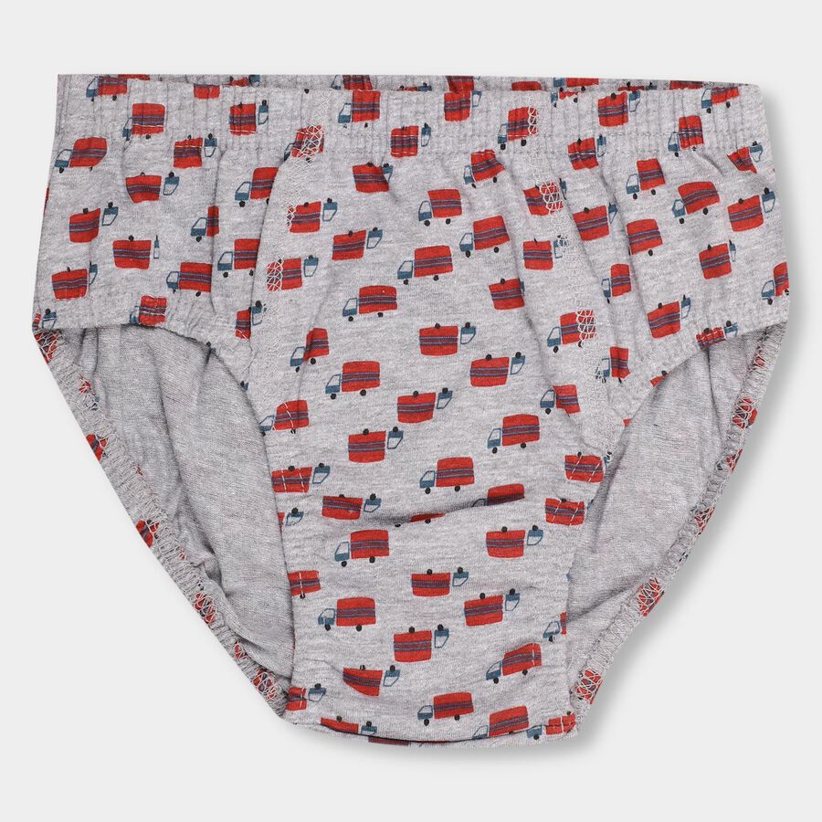 Boys' 100% Cotton Briefs, लाल, large image number null