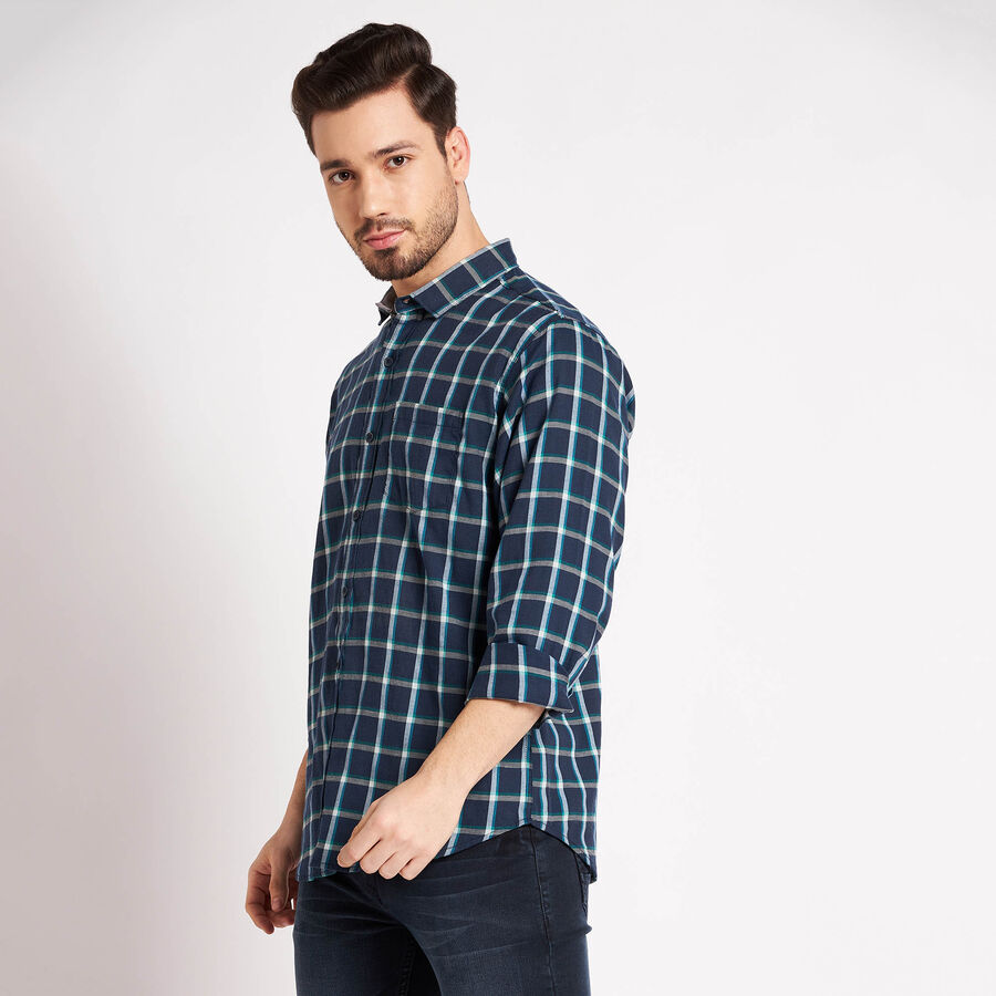 Checks Casual Shirt, Navy Blue, large image number null