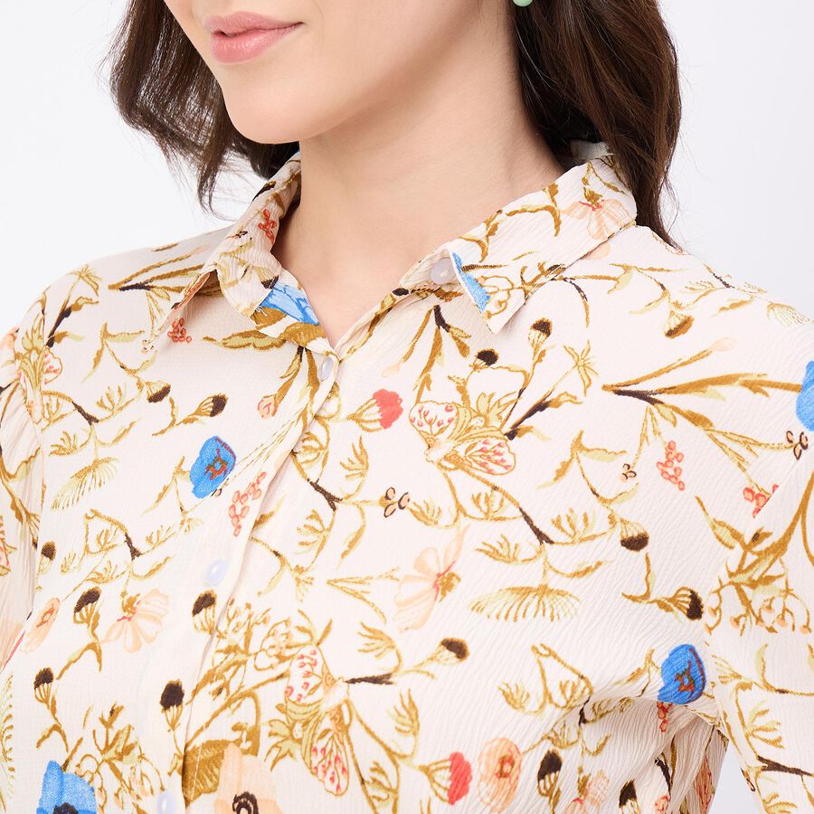 Women's Beige Classic Shirt, Beige, large