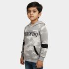 Boys Light Grey Hooded Neck Printed Sweatshirt, Light Grey, small image number null
