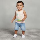 Infants' Soft Baby Pink Cotton Round Neck Casual Vest, Peach, small image number null