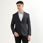 Men's Dark Grey Slim Fit Single-Breasted Blazer, Dark Grey, small image number null