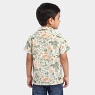 Boys' Mint Green Cotton Camp Collar Casual Shirt, Light Green, small