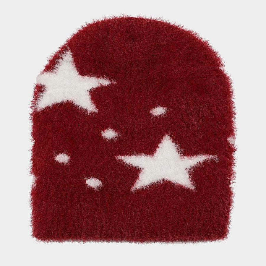 Girls' Winter Cap, वाइन, large image number null