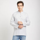 Mandarin Collar Kurta, White, small image number null