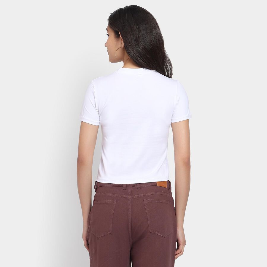 Ladies'  Crop  Top, सफ़ेद, large image number null