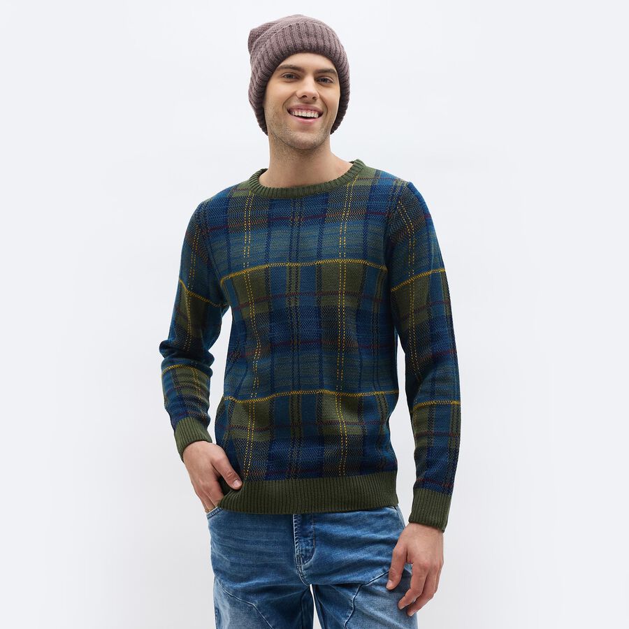 Men's Muted Brown Knitted Beanie Cap, भूरा, large