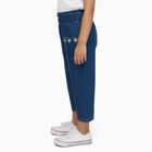Girls' Deep Indigo Wide-Leg Embroidered Jeans, Mid Blue, small image number null