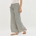 Women's Off-White Regular Fit Printed Palazzos, ऑफ व्हाइट, small image number null