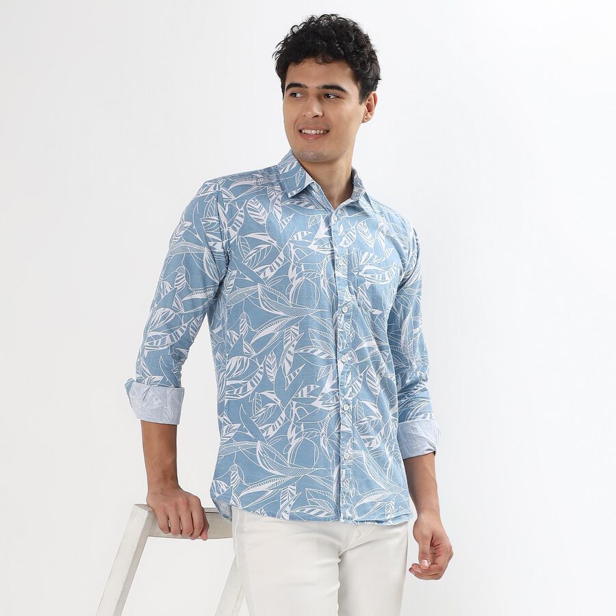 Men's 100% Cotton Casual Shirt , हल्का नीला, large image number null