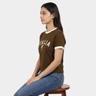 Ladies' Round Neck T-Shirt, Olive, small