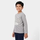 Boys Grey Crew Neck Regular Boys T-Shirt, हल्का ग्रे, small