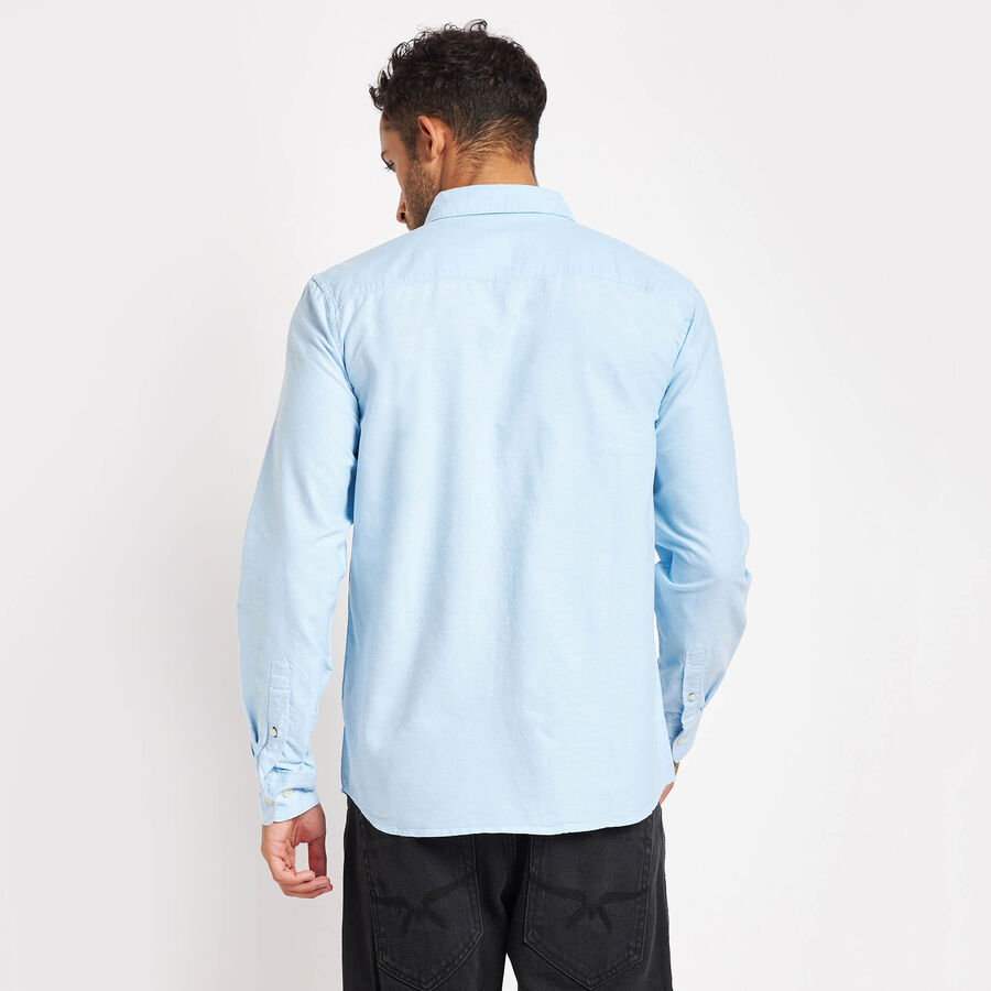 Cotton Solid Casual Shirt, Light Blue, large image number null