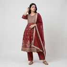 Women's Wine Ethnic Set, Wine, small