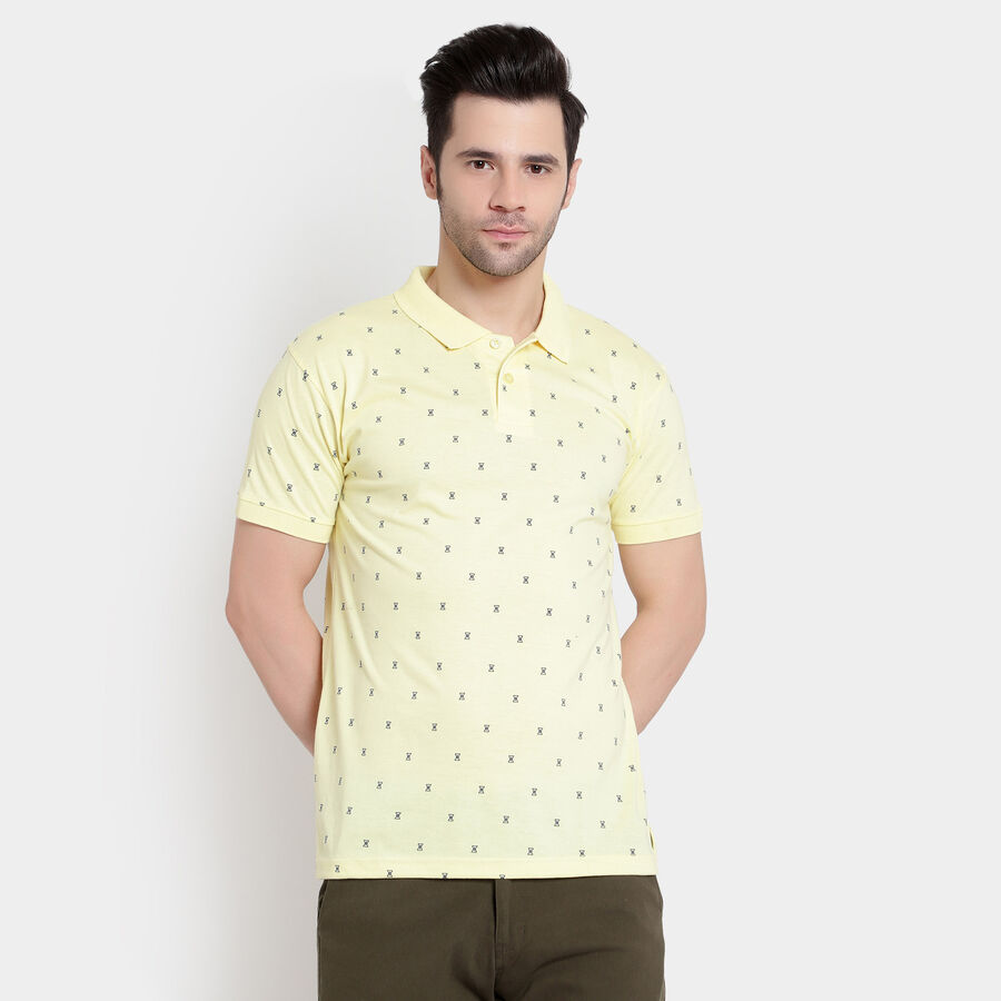 Printed Polo Shirt, Yellow, large image number null