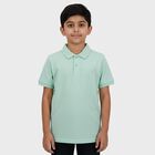 Boys' Aqua Teal Crew Neck Graphic Printed Casual T-Shirt, एक्वा, small