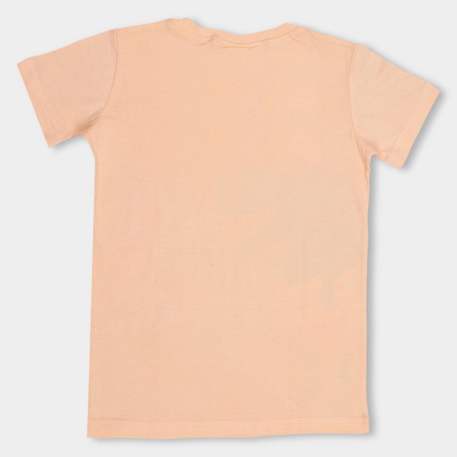 Boys' 100% Cotton Half Sleeves T-Shirt , पीच, large image number null