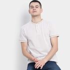 Solid Henley T-Shirt, Beige, small image number null