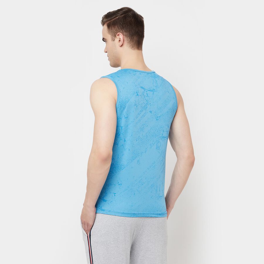 Printed Sleeveless T-Shirt, Light Blue, large image number null
