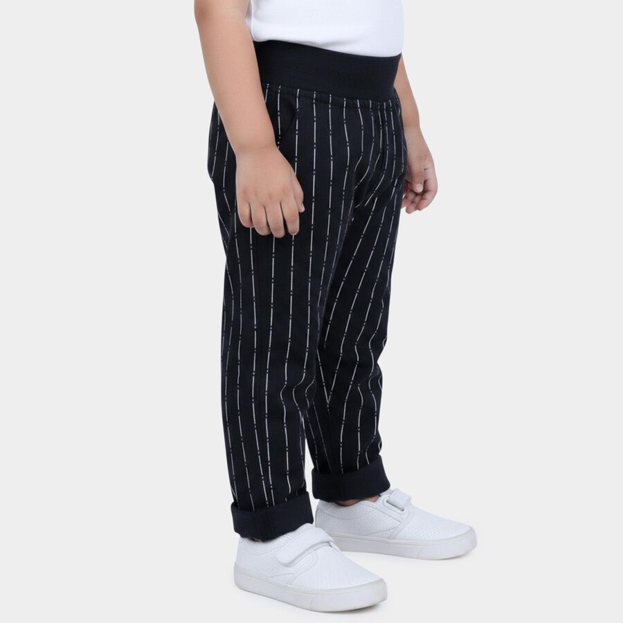 Infants' Navy Blue Straight Fit Pinstriped Trousers, Navy Blue, large